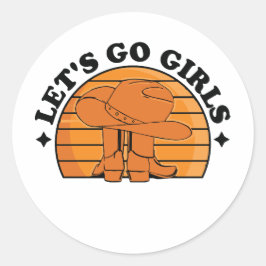 Adesivo Redondo Vamos Ir Meninas, Meninas Noite Fora