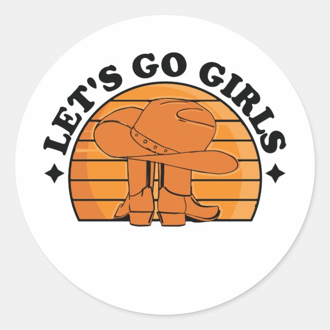 Adesivo Redondo Vamos Ir Meninas, Meninas Noite Fora (Frente)