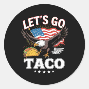 Adesivo Redondo Vamos Ir Taco Uva Bandeira Para Homens E Mulheres 