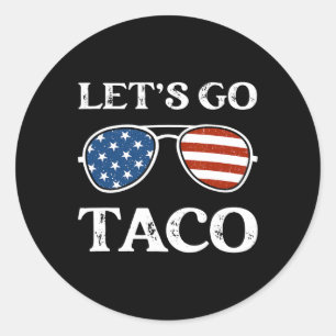 Adesivo Redondo Vamos Lá Taco Retro Camisetas Engraçadas Políticas