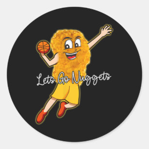 Adesivo Redondo Vamos Nuggets - Jogador de Bysketbyll do Galinha N