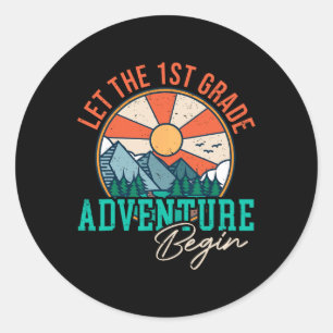 Adesivo Redondo Vamos O Aventura Da Classe 1rua Começa A Diversão 