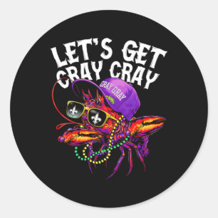 Adesivo Redondo Vamos Obter Cray Dabbing Crawfish Mardi Gras Men W