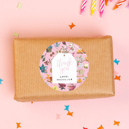 Adesivo Redondo Vamos Par Tea Garden Festa de aniversário Floral R