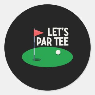 Adesivo Redondo Vamos Par Tee Presentes Engraçados de Golfe Golfer