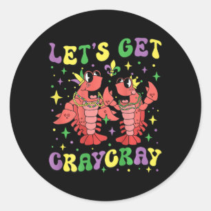 Adesivo Redondo Vamos Pegar Crayfish Mardi Gras Homens