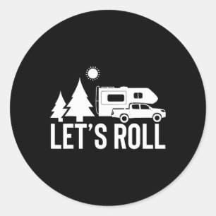 Adesivo Redondo Vamos Rolando Camper de Caminhão Presente Divertid