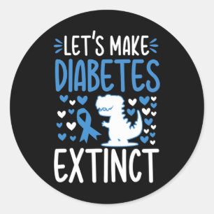 Adesivo Redondo Vamos Sensibiliza a Diabetes Novembro Tipo T1d T2