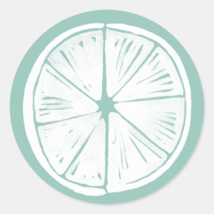 Adesivo Redondo Vamos Taco Sobre Amor  Padrão de Limão de cor