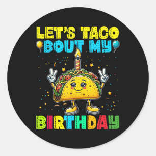Adesivo Redondo Vamos Taco Sobre Meu Aniversário Festa Mexicana En