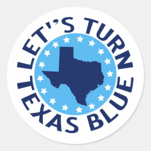 Adesivo Redondo Vamos Tornar o Texas Azul Vote Democrata Eleição 2
