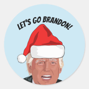 ADESIVO REDONDO VAMOS VÁ BRANDON! TRUMP NATAL