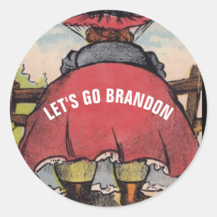 ADESIVO REDONDO VAMOS VÁ BRANDON! VINTAGE MULHERES VINTAGENS DECR
