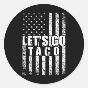 Adesivo Redondo Vamos Vai Taco Usa Bandeira Americana Homens Engra