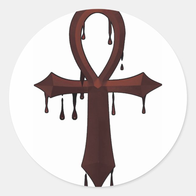 Adesivo Redondo VAMPIRE ANKH - Bloody (Frente)