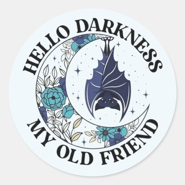 Adesivo Redondo Vampire Bat Quarter Moon Stickers (Frente)