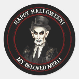 Adesivo Redondo Vampire Halloween Sticker