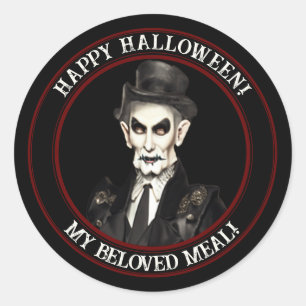 Adesivo Redondo Vampire Halloween Sticker