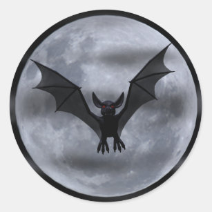 Adesivo Quadrado Desenho da Caneta Floral do Bat Vampiro Preto e Br