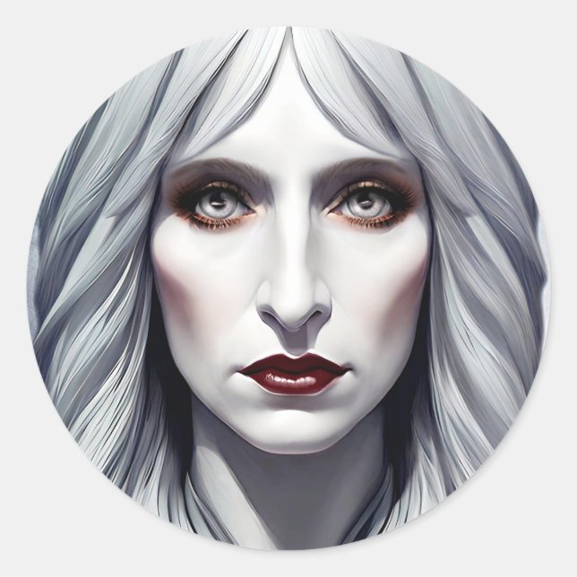 Adesivo Redondo Vampiro Bruxa Fantasia Dark art (Frente)