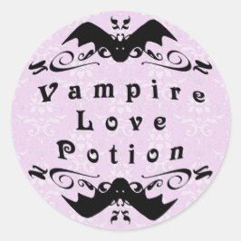 Adesivo Redondo Vampiro Com Poção De Amor Com Vampiro