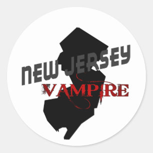 Adesivo Redondo Vampiro de NEW-JERSEY