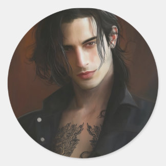 Adesivo Redondo Vampiro de rock