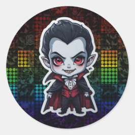 Adesivo Redondo Vampiro de Vampiro de Cute Chibi