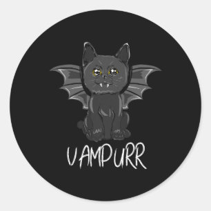 Adesivo Redondo Vampiro de Vampiro de Gato Negro