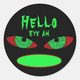 Adesivo Redondo Vampiro do Partido Halloween Olhos Olhos São Nome 