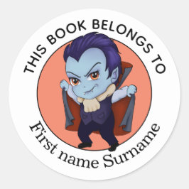 Adesivo Redondo Vampiro Este Livro Pertence Personalizado