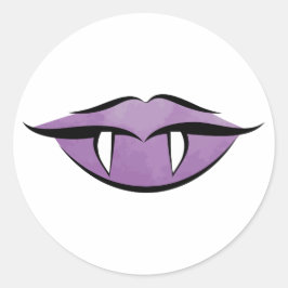 Adesivo Redondo Vampiro Lábios Gótico Halloween Aniversário Round 