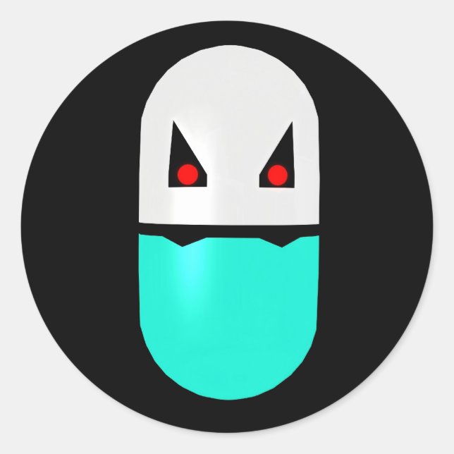 Adesivo Redondo Vampiro Prozac - Pílula de cor 001 (Frente)