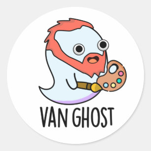 Adesivo Redondo Van Ghost Funny Artist Ghost Pun