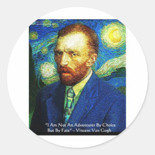 Adesivo Redondo Van Gogh "Adventurer By Fate" Oferece Camisetas De