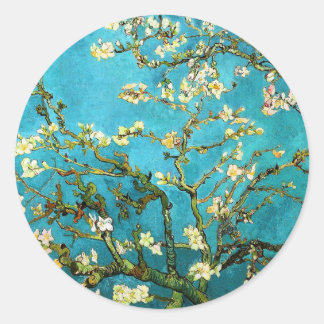 Adesivo Redondo Van Gogh Blossoming Almond Tree Fine Art