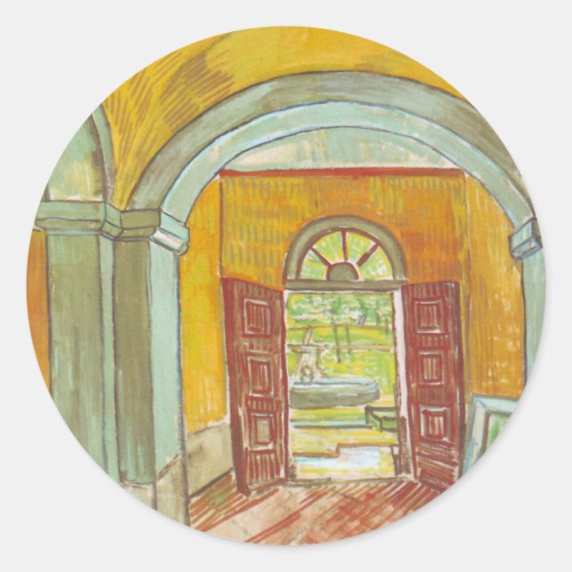 Adesivo Redondo Van Gogh Entrance Hall do Hospital Paul Santo (Frente)