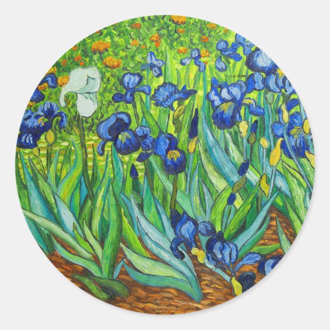 Adesivo Redondo Van Gogh Irises (Frente)