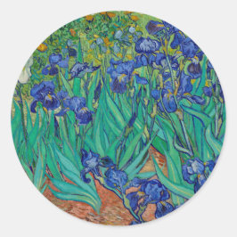 Adesivo Redondo Van Gogh Irises Floral Painting