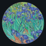 Adesivo Redondo Van Gogh Irises. impressionismo floral azul<br><div class="desc">Vinheta Van Gogh "Irises". Arte do impressionismo floral azul.</div>