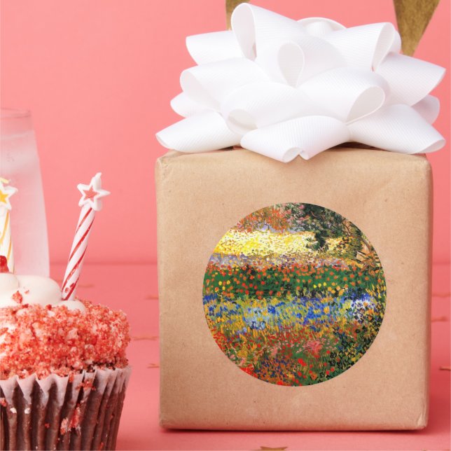 Adesivo Redondo Van Gogh - Jardim de Arles (Festa)