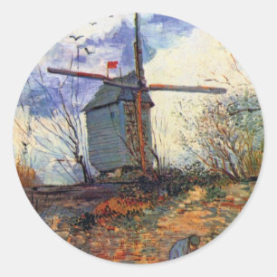 Adesivo Redondo Van Gogh - O Moinho De La Galette