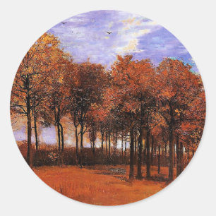 Adesivo Redondo Van Gogh - Paisagem de Outono,