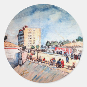 Adesivo Redondo Van Gogh; Porta em Paris Rampart, Vintage Fine Art