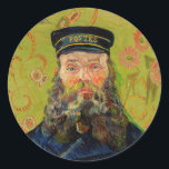 Adesivo Redondo Van Gogh Postman. Retrato impressionismo<br><div class="desc">O autocolante Van Gogh "The Postman (Joseph Roulin)". Retrato amarelo impressionismo arte.</div>
