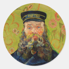 Adesivo Redondo Van Gogh Postman. Retrato impressionismo