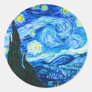 Adesivo Redondo Van Gogh Starry Night