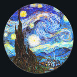 Adesivo Redondo Van Gogh Starry Night Fine Art<br><div class="desc">Starry Night,  belas artes de Vincent van Gogh.</div>