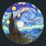 Adesivo Redondo Van Gogh Starry Night Fine Art<br><div class="desc">Starry Night,  belas artes de Vincent van Gogh.</div>