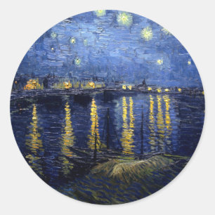 Adesivo Redondo Van Gogh Starry Night Over Rhone